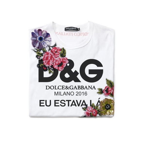 Dolce & Gabbana Tops - Dolce & Gabbana floral appliqué t shirt